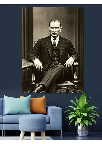 Mustafa Kemal Atatürk Dekoratif Kanvas - Mdf Ahşap Tablo
