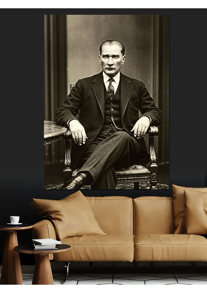 Mustafa Kemal Atatürk Dekoratif Kanvas - Mdf Ahşap Tablo