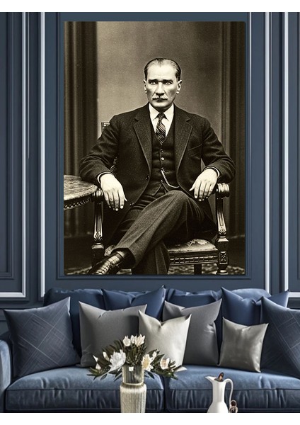 Mustafa Kemal Atatürk Dekoratif Kanvas - Mdf Ahşap Tablo