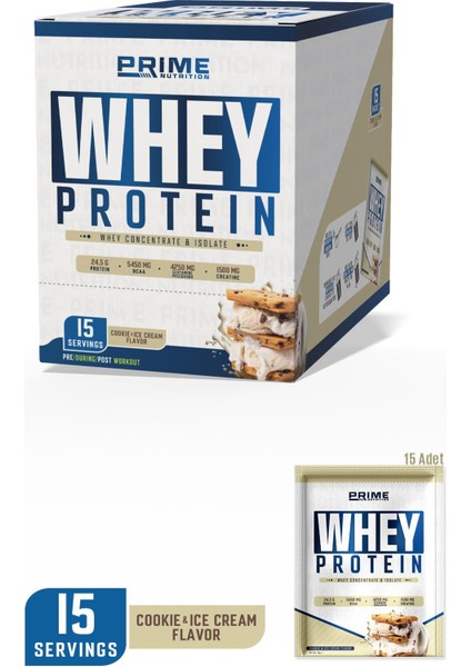 Whey Protein Sachet 15 Saşe x 33 Gram Cookie & Ice Cream - Whey Protein Tekli