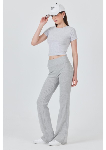 Karmelanj Slim Fit Bisiklet Yaka Crop Tişört 3058 modelleri