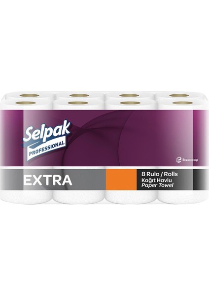 Professional Extra Kağıt Havlu Çift Katlı 23 x 12.5 cm 100 Yaprak - 8 Adet (7906608)