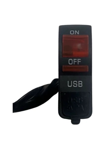 Motosiklet Far Açma Düğmesi USB Işıklı Sarı
