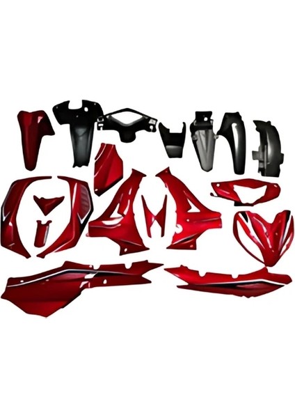 Kuba Ege 50 Kaporta Seti Komple Kırmızı (Stickerlar Içindedir)