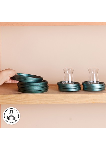 Teo Yeşil 18 Parça Pasta ve Çay Ikram Seti 132 ml
