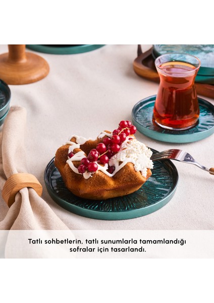 Teo Yeşil 18 Parça Pasta ve Çay Ikram Seti 132 ml