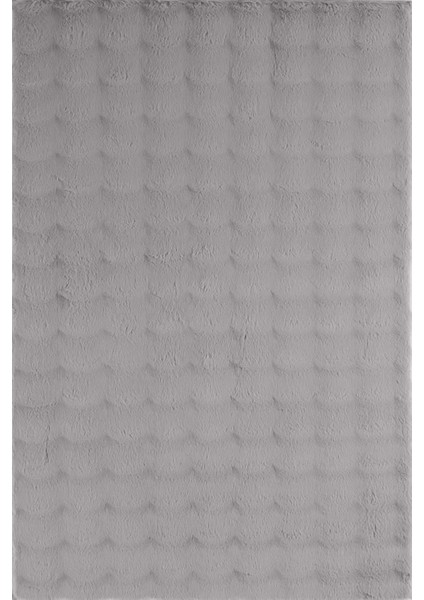 Enti Nice 9302 Gri Yıkanabilir Kabartmalı Yumuşak Halı Kaymaz Suni Kürk Post Peluş