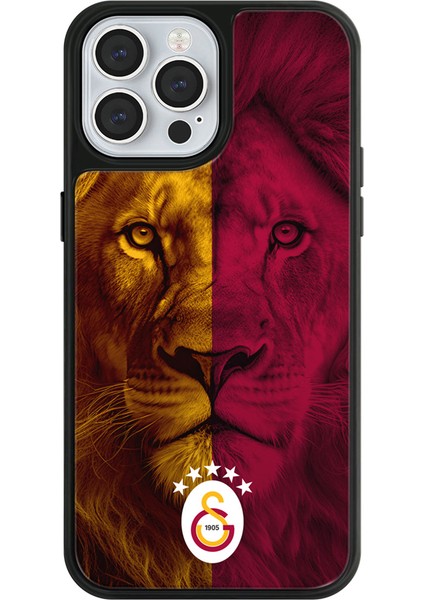 iPhone 13 Pro Max Uyumlu Galatasaray 5 Yıldız Parçalı Aslan Lisanslı Telefon Kılıfı