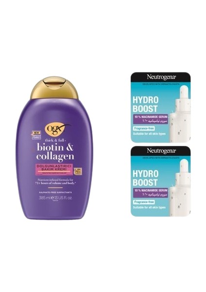 Biotin Kolajen Saç Bakım Kremi - Niasinamid Serum Hediye