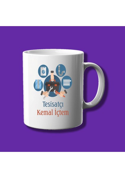 Kişiye Özel Meslek Kupası - Tesisatçıya Özel Isimli Kupa Bardak
