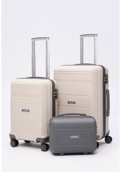 Premium Poliropilen Kırılmaz 3'lü Valiz Seti Orta - Kabin Boy ve Makyaj V305