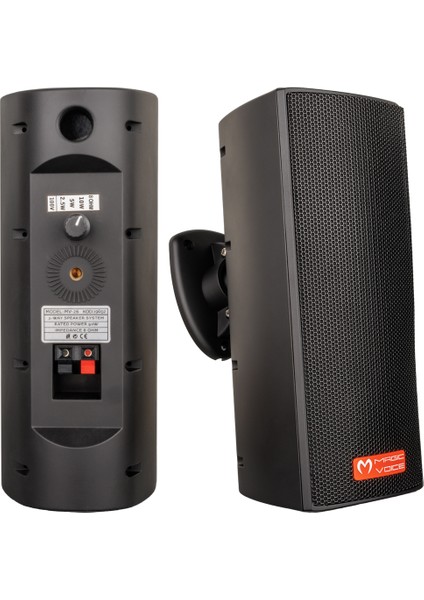 Magıcvoıce Mv-26 2*7.5 cm 50 Watt 2li Takım Siyah Trafolu Sütun Hoparlör (5131)