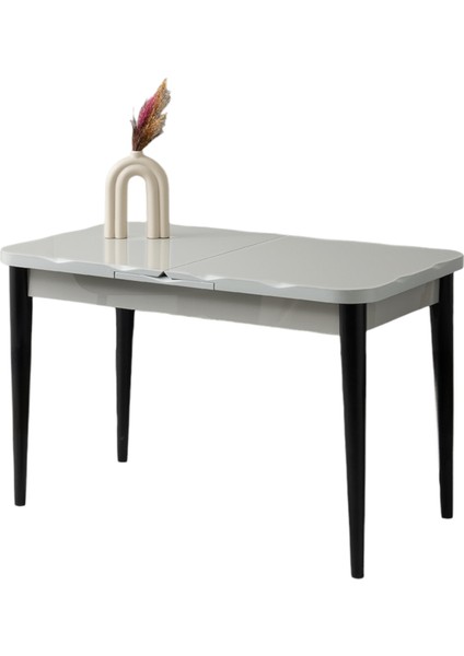 Kelebek Kütük Açık Gri Renk Highgloss Açılır 120X70 Masa (Açılımış Ölçüsü 150X70)