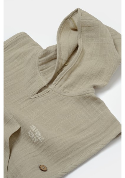 Unisex Çocuk Pamuklu Bej Müslin Panço Havlu modelleri