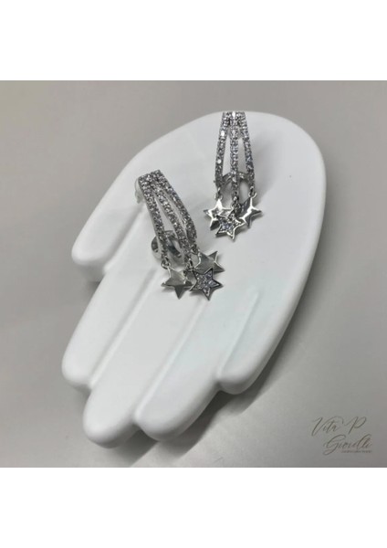 Kayan Yıldız Küpe Silver