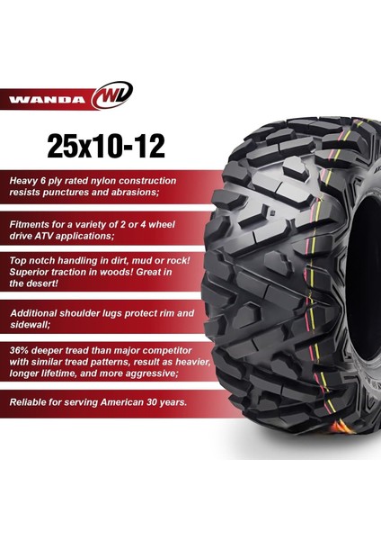 Set 25X8-12 ve 25X10-12 P350 6pr Atv Ön Arka Takım