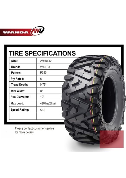Set 25X8-12 ve 25X10-12 P350 6pr Atv Ön Arka Takım