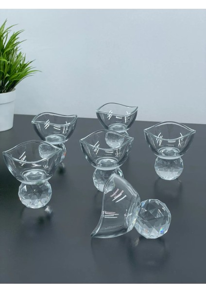 6 Kişilik Cam Elmas Ayaklı Kahve Yanı Lokumluk Sosluk Kase fiyatları