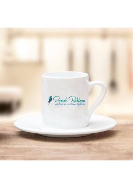 Firmalara Özel Logo Baskılı Kahve Fincanı - Logo Resim Isim Yazılabilir