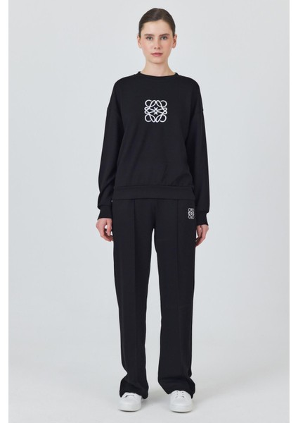 Siyah Nakış Detaylı Pantolon Takım 4013 fiyatları