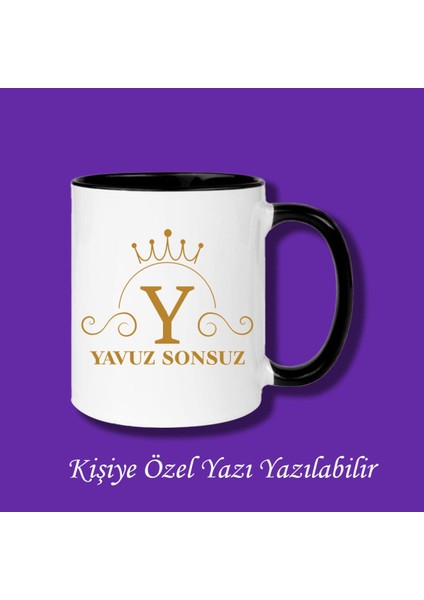 Kişiye Özel Isim ve Y Harfli Çiftyön Baskılı Kupa Bardak
