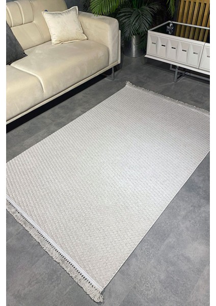 Luxess Dizayn 1063 Gri Kaymaz Taban Kesme Yolluk Mutfak Halısı Modern Salon Halısı