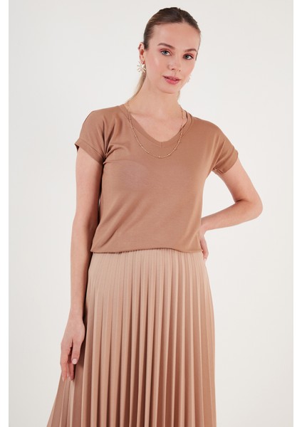 V Yaka Relaxed Fit Yırtmaç Detaylı 2'li Paket Bluz Bayan Bluz 5862000S2 fiyatları