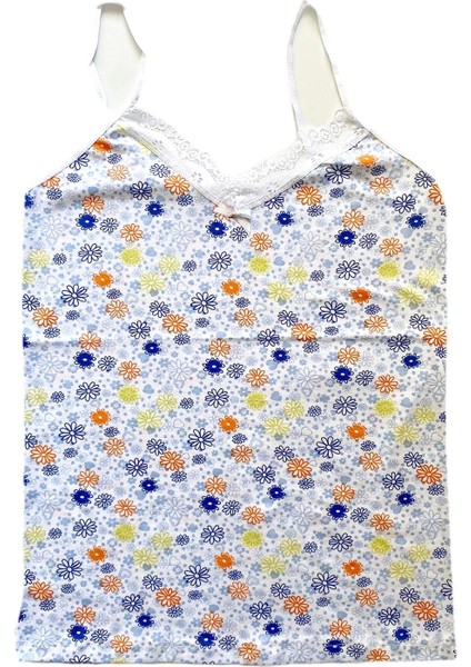 2 Adet Kadın Askılı Desenli Atlet Dantelli Empirme Pamuklu Penye D5-6 fiyatları