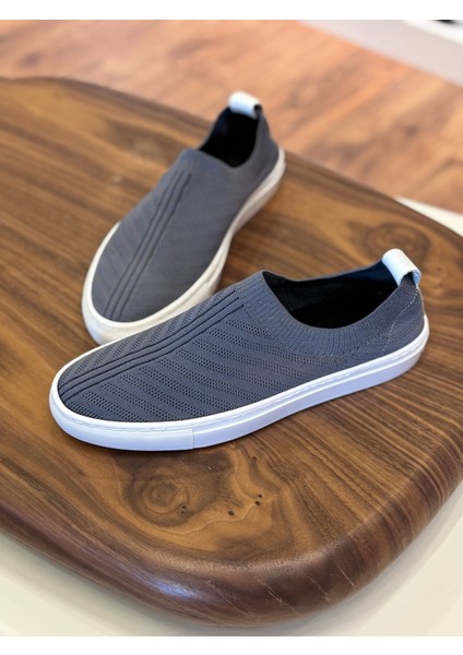 4224 Füme Triko Erkek Sneakers - Erkek Spor Ayakkabı