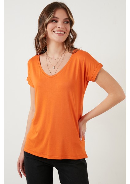 V Yaka Relaxed Fit Yırtmaç Detaylı 2'li Paket Bluz Bayan Bluz 5862000S2