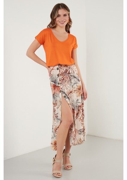 V Yaka Relaxed Fit Yırtmaç Detaylı 2'li Paket Bluz Bayan Bluz 5862000S2