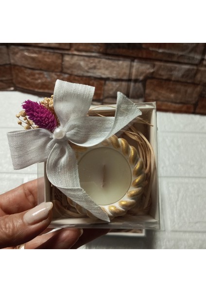25 Adet Dekoratif Örgü Alçılı Mumluk Düğün- Nişan Nikah Babyshower Yenidoğan Hediyelik