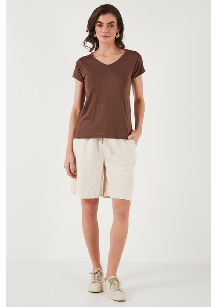 V Yaka Relaxed Fit Yırtmaç Detaylı 2'li Paket Bluz Bayan Bluz 5862000S2 indirimleri