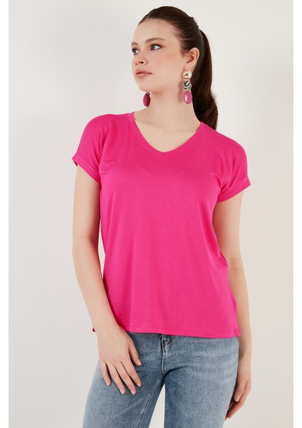 V Yaka Relaxed Fit Yırtmaç Detaylı 2'li Paket Bluz Bayan Bluz 5862000S2 fiyatları