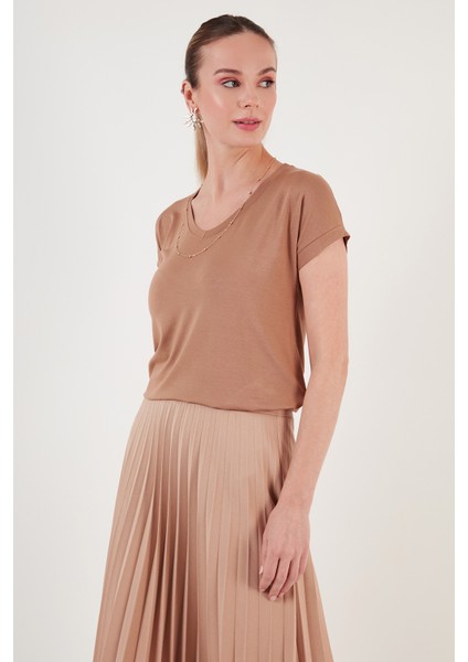 V Yaka Relaxed Fit Yırtmaç Detaylı 2'li Paket Bluz Bayan Bluz 5862000S2