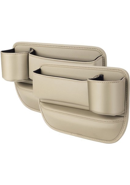 Araba Bardak Tutucu Çantası, Bardak Tutuculu Araba Koltuğu Saklama Kutusu, Krem-Beyaz (Yurt Dışından)