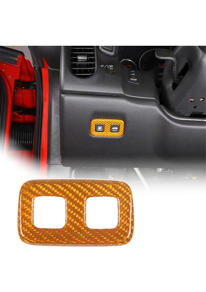 Sarı Için Araba Yakıt Deposu Kapağı Anahtarı Düğmesi Çerçeve Kaplaması (Yurt Dışından)