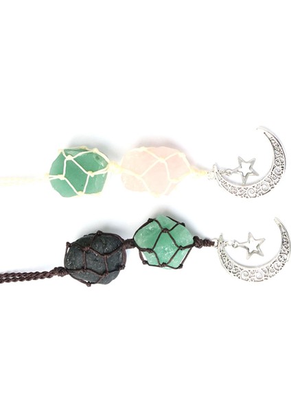 Araba Yıldız Ay Kolye Taş Kristal Çakra Kuvars Ağ Çanta Kolye A (Yurt Dışından) modelleri