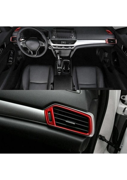 Iç Gösterge Paneli Havalandırma Menfezi Ac Çıkış Kapakları Trim Kırmızı (Yurt Dışından)