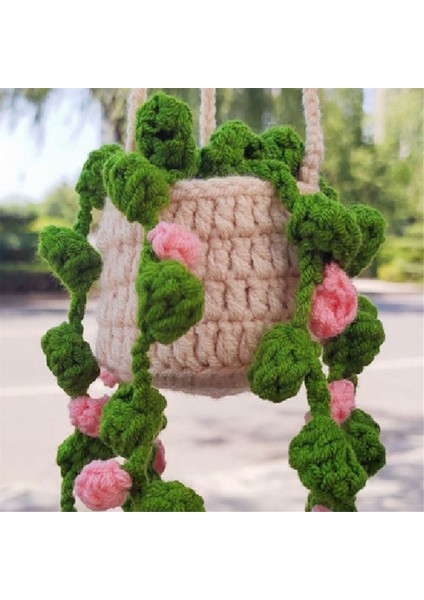 Bitkiler Tığ Işi Araba Aynası El Örgüsü Bitki Asılı Süsler A (Yurt Dışından)