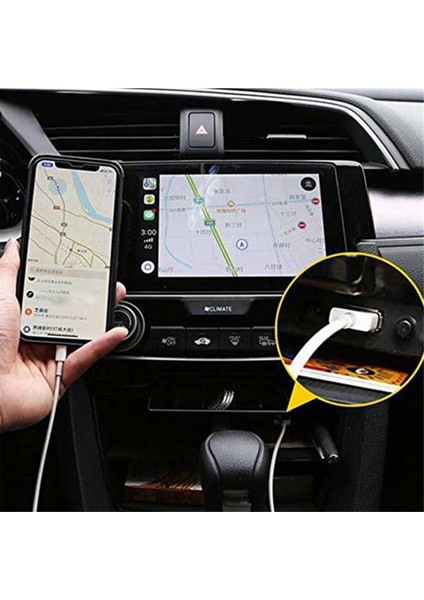 USB Uzatma Kablosuyla Orta Konsol Saklama Kutusu (Yurt Dışından)