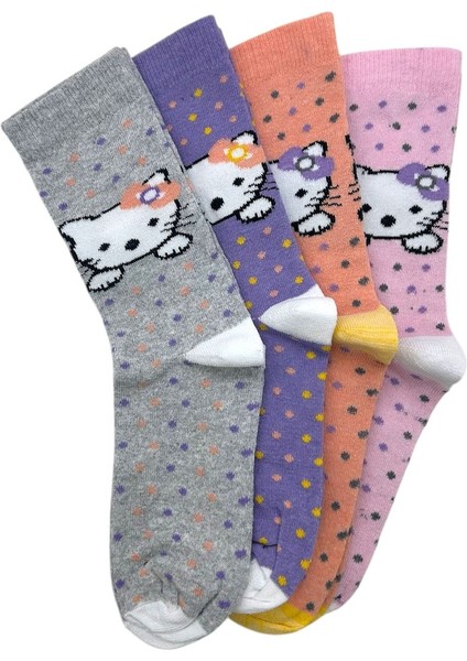 Hello City Desenli Kız Çocuk Çorabı 4^lü fiyatları