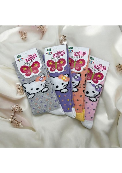 Hello City Desenli Kız Çocuk Çorabı 4^lü fırsatları