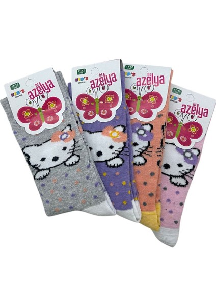 Hello City Desenli Kız Çocuk Çorabı 4^lü indirimleri