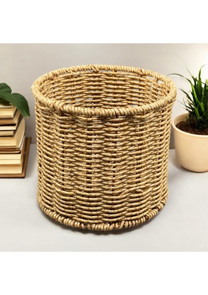 Hasır Rattan Kaşıklık Mutfak Tezgah Üstü Organizer 14*15CM
