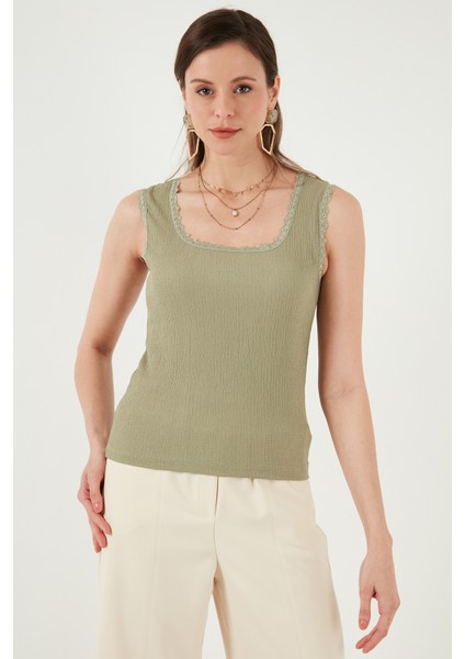 Slim Fit Kalın Dantelli Kare Yaka Bürümcük 2'li Paket Atlet Bayan Atlet 5864979S2 fiyatları