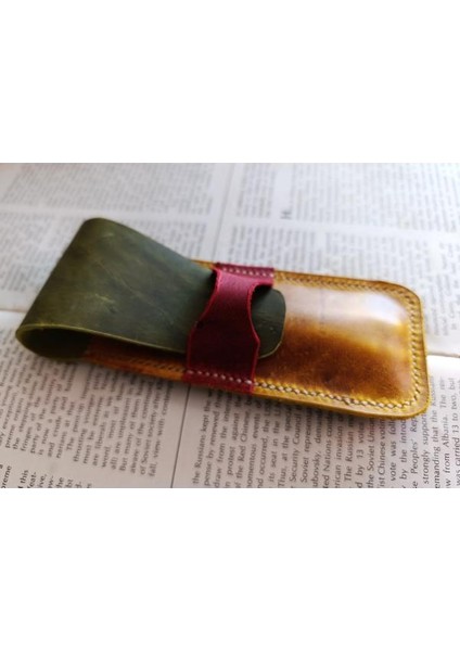 Crazy Hors Hakiki Deri El Emeği Özel Kalemleriniz Için Kalemlik Kalem Kutu 27 cm 6 cm W129