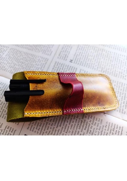 Crazy Hors Hakiki Deri El Emeği Özel Kalemleriniz Için Kalemlik Kalem Kutu 27 cm 6 cm W129 modelleri