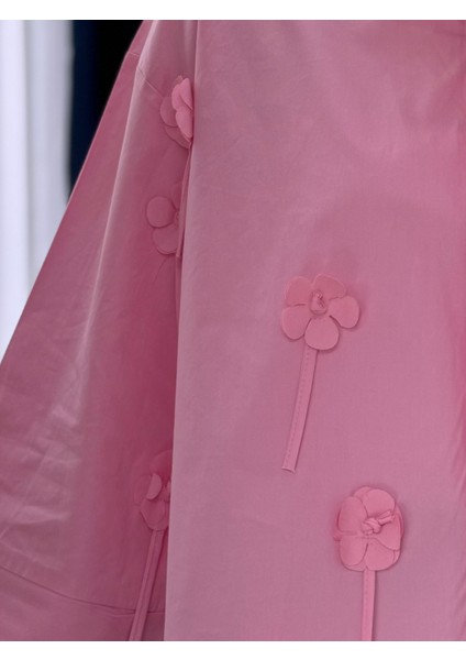 Serasya Çiçekli Kısa GÖMLEK-BN4411 Pembe
