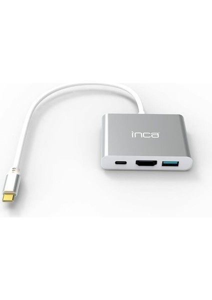 Inca X4 HDMI 4k@30 Hz+ USB 2.0+Pd Type-C Hub - Aluminyum Kasa